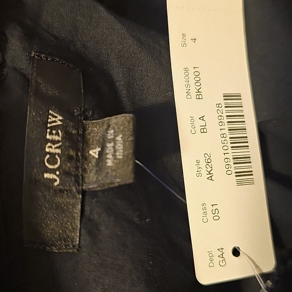 J. Crew Ruffle-Front Maxi Dress with Braided Belt - Black - Size 4 NWT - Picture 5 of 8
